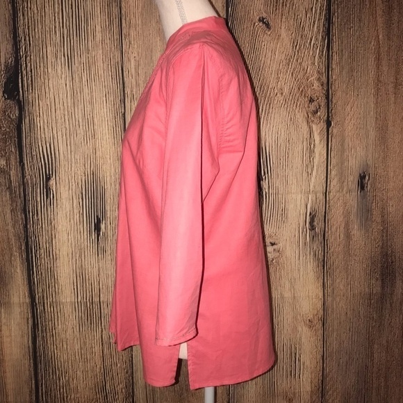 Erika salmon colored button front linen blouse medium - Picture 6 of 6